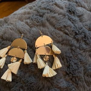 Cream/Gold Colored Statement Earrings